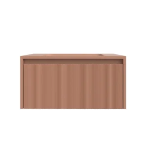 Mueble de baño BINARIO suspendido 1 cajón acabado  ROJO BEIGE