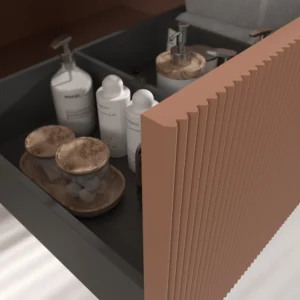 Mueble de baño BINARIO suspendido 1 cajón acabado  ROJO BEIGE