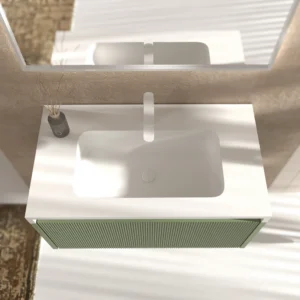 Mueble de baño BINARIO suspendido 1 cajón acabado  VERDE PALIDO
