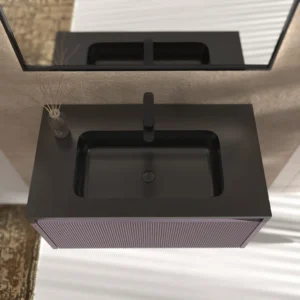 Mueble de baño BINARIO suspendido 1 cajón acabado  VIOLETA PASTEL