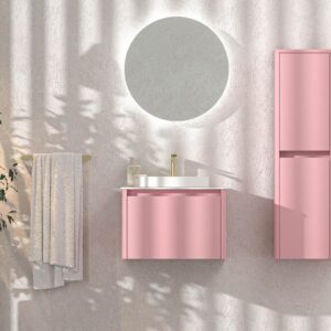 Mueble de baño FUSE suspendido 1 cajón ROSA CLARO