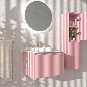 Mueble de baño FUSE suspendido 1 cajón ROSA CLARO
