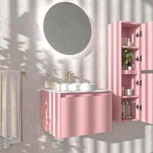 Mueble de baño FUSE suspendido 1 cajón ROSA CLARO