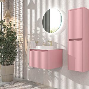 Mueble de baño FUSE suspendido 1 cajón ROSA CLARO