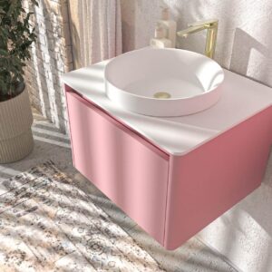 Mueble de baño FUSE suspendido 1 cajón ROSA CLARO