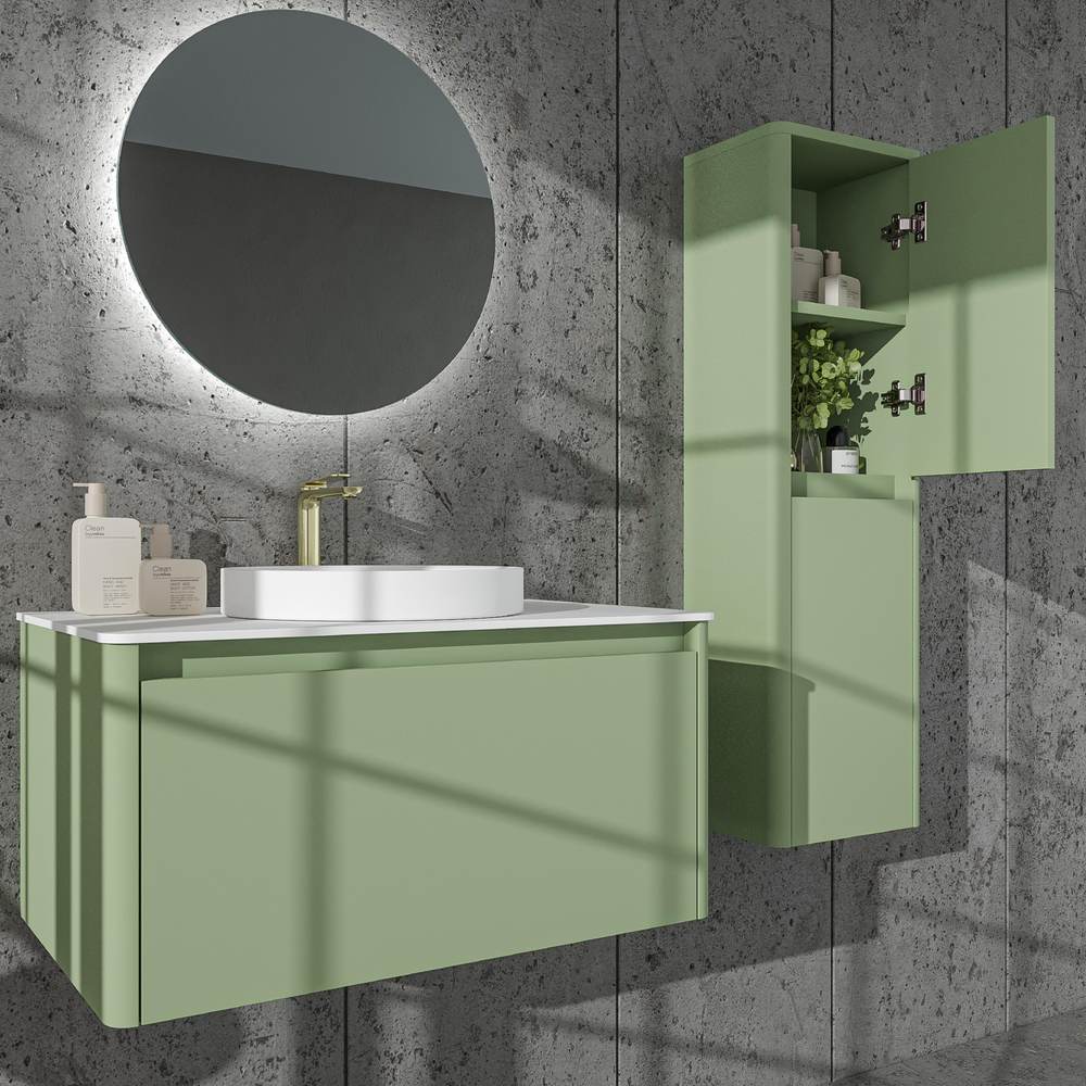 Mueble de baño FUSE suspendido 1 cajón VERDE PALIDO - Imagen 6