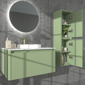Mueble de baño FUSE suspendido 1 cajón VERDE PALIDO