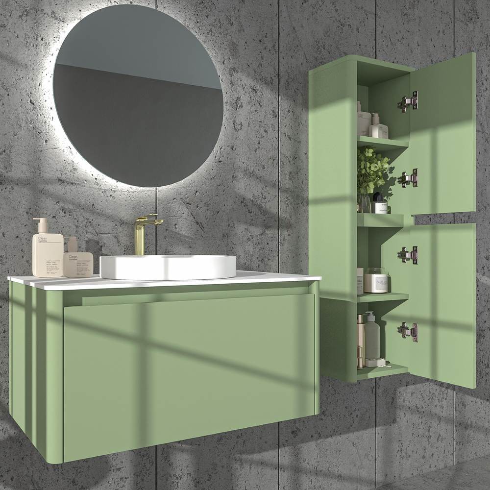 Mueble de baño FUSE suspendido 1 cajón VERDE PALIDO - Imagen 5