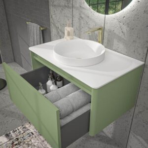 Mueble de baño FUSE suspendido 1 cajón VERDE PALIDO