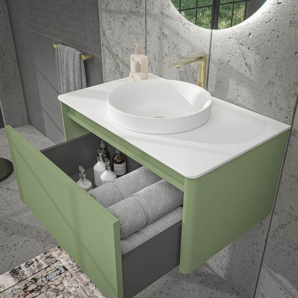 Mueble de baño FUSE suspendido 1 cajón VERDE PALIDO - Imagen 2