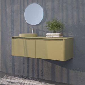 Mueble de baño FUSE suspendido 2 cajones AMARILLO OLIVA