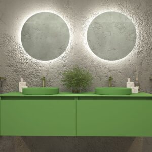 Mueble de baño FUSE suspendido 2 cajones VERDE MAYO