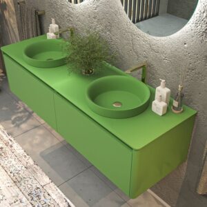 Mueble de baño FUSE suspendido 2 cajones VERDE MAYO