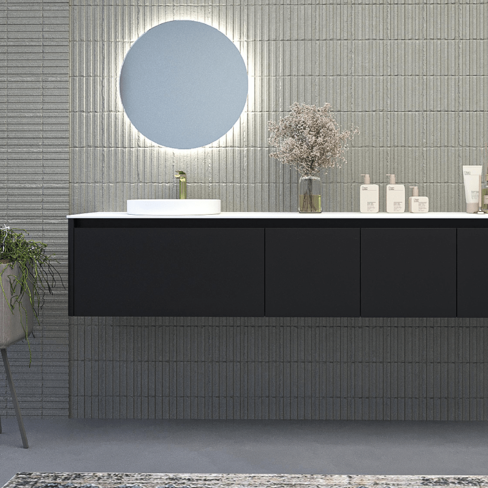 Mueble de baño FUSE suspendido 3 cajones NEGRO - Imagen 2