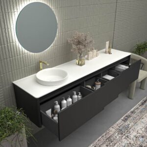 Mueble de baño FUSE suspendido 3 cajones NEGRO