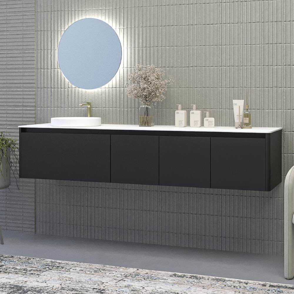 Mueble de baño FUSE suspendido 3 cajones NEGRO