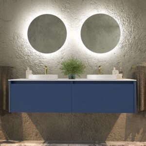 Mueble de baño FUSE suspendido 2 cajones AZUL VIOLETA