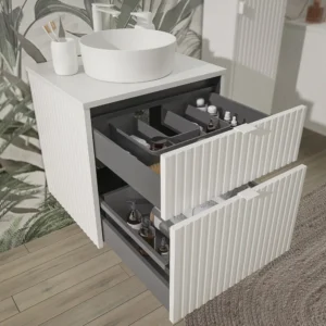 Mueble de baño TREX suspendido 2 cajones BLANCO