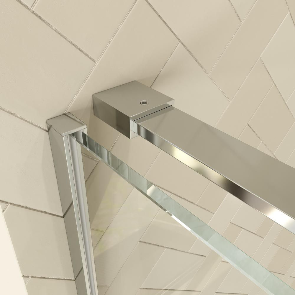 Mampara de ducha rectangular VERONA apertura frontal 1 fijo-1 puerta corredera con ruedas inferiores + 1 fijo acabado CROMO BRILLO - Imagen 7