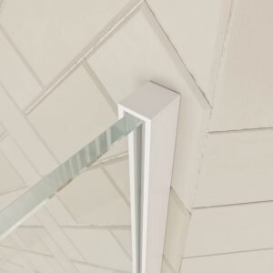 Mampara de ducha rectangular VERONA apertura frontal 1 fijo-1 puerta corredera con ruedas inferiores + 1 fijo acabado BLANCO MATE