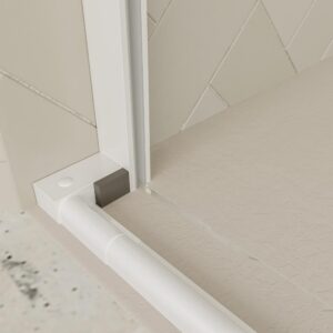 Mampara de ducha rectangular VERONA apertura frontal 1 fijo-1 puerta corredera con ruedas inferiores + 1 fijo acabado BLANCO MATE
