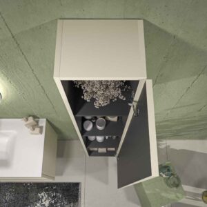 Mueble de baño suspendido 2 cajones BUDGET  con lavabo Solid Surface  CREMA