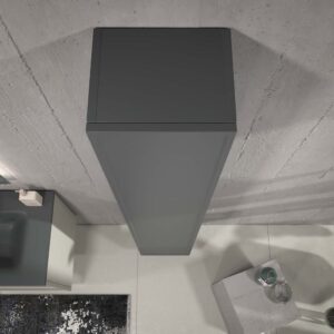 Mueble de baño suspendido 2 cajones BUDGET  con lavabo Solid Surface  GRIS SEDA