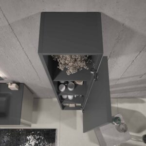 Mueble de baño suspendido 2 cajones BUDGET  con lavabo Solid Surface  GRIS SEDA
