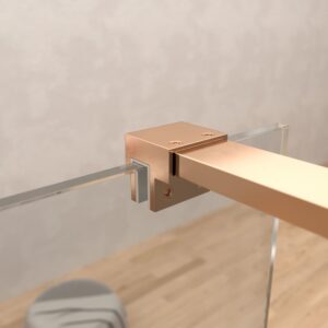 Fijo de ducha mampara ZEN perfil COBRE MATE - Vidrio 10 MM con tratamiento anti-cal incluido