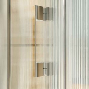 Mampara de ducha rectangular OPEN 2 fijos - 1 puerta abatible VIDRIO ACANALADO  a medida CROMO BRILLO