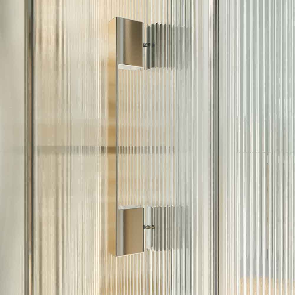 Mampara de ducha rectangular OPEN 2 fijos - 1 puerta abatible VIDRIO ACANALADO a medida CROMO BRILLO - Imagen 2