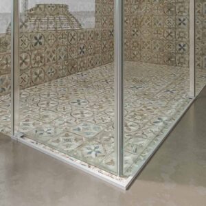 Mampara de ducha AXER rectangular 2 fijos - 2 puertas correderas vidrio 6 mm. ACERO INOXIDABLE acabado BLANCO MATE