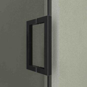 Mampara de ducha TECH STEEL frontal 1 fijo - 1 puerta corredera Parsol Gris - Acero Inoxidable NEGRO MATE