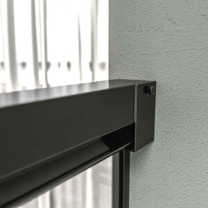 Mampara de ducha TECH STEEL frontal 1 fijo - 1 puerta corredera Parsol Gris - Acero Inoxidable NEGRO MATE