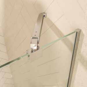 Mampara de ducha rectangular OPEN 2 fijos - 2 puertas abatibles a medida CROMO BRILLO