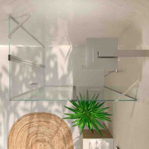 Mampara de ducha rectangular OPEN 2 fijos - 2 puertas abatibles a medida CROMO BRILLO