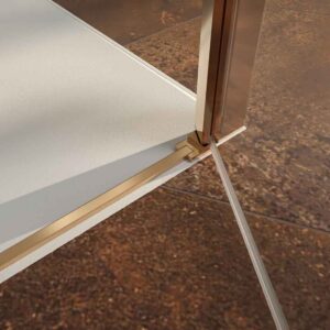 Mampara de ducha rectangular OPEN 1 fijo - 2 puertas abatible fabricada a medida. COBRE MATE