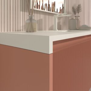Mueble de baño BINARIO suspendido 3 cajones acabado ROSA PARDO