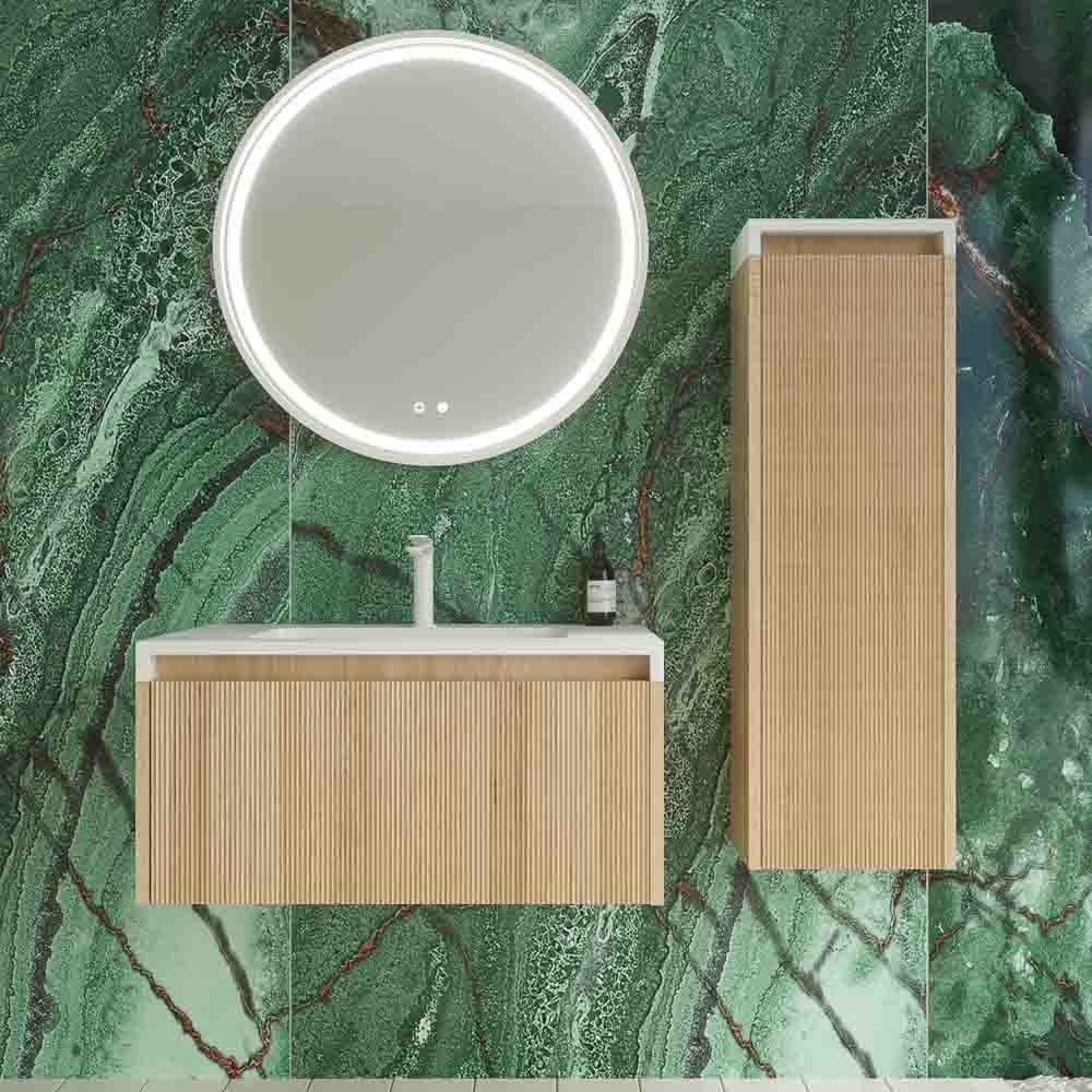 Mueble de baño BINARIO suspendido 1 cajón acabado ROBLE CLARO