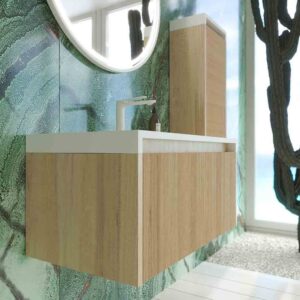 Mueble de baño BINARIO suspendido 1 cajón acabado ROBLE CLARO