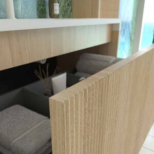 Mueble de baño BINARIO suspendido 1 cajón acabado ROBLE CLARO