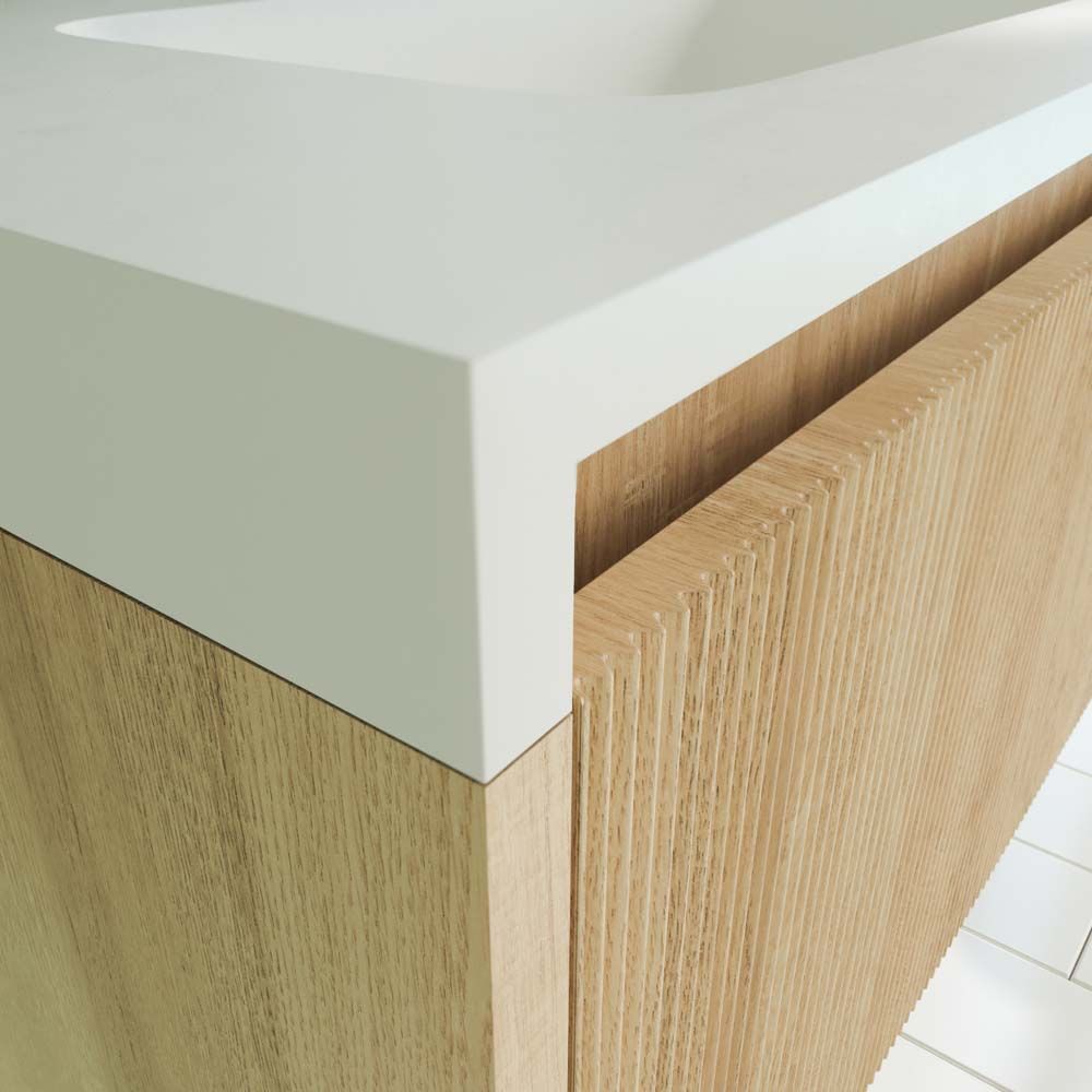 Mueble de baño BINARIO suspendido 1 cajón acabado ROBLE CLARO - Imagen 6
