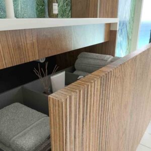 Mueble de baño BINARIO suspendido 1 cajón acabado ROBLE OSCURO