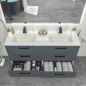 Mueble de baño NEXO con patas 6 cajones GRAFITO