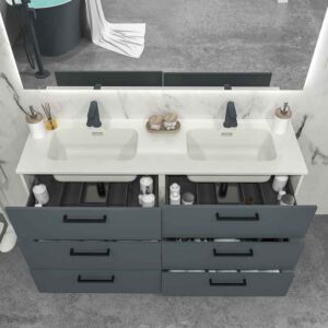 Mueble de baño NEXO con patas 6 cajones GRAFITO