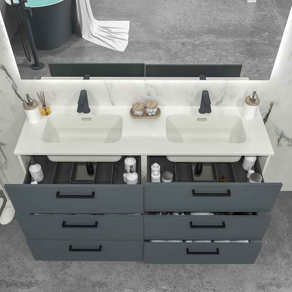 Mueble de baño NEXO con patas 6 cajones GRAFITO - Imagen 4