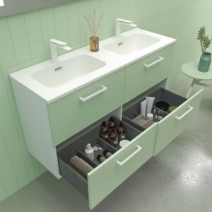 Mueble de baño NEXO suspendido 4 cajones VERDE OPALO