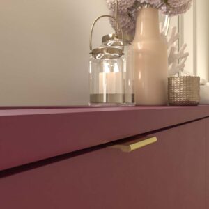 Mueble de baño VICENT con patas 6 cajones encimera Solid Surface 2 lavabos