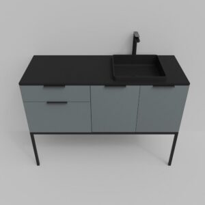 Mueble de baño ELLA con patas 2 cajones - 2 puertas acabado PERLADO