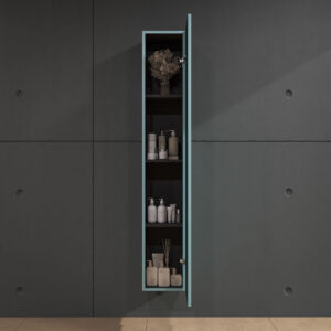 Columna de baño 1 puerta suspendida 170 cm x 35 cm x 25 cm acabado  AZUL TURQUESA